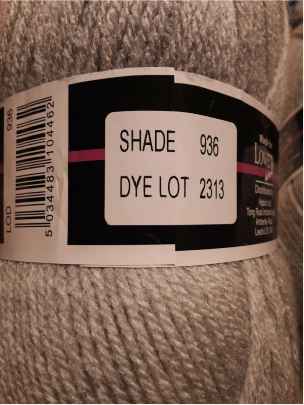 Olympus Double Knitting 100g 100% acrylic Loweth Wools Light Grey Shade #936 4mm